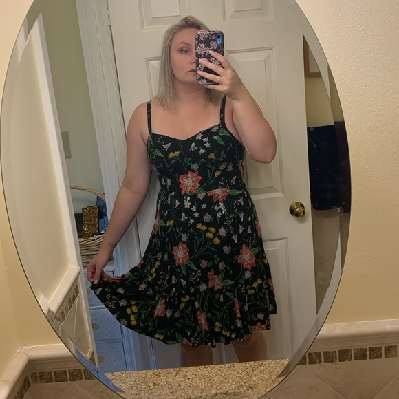 Black and Floral Dress - Picture 1 of 5